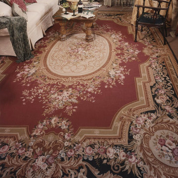 Lehigh Valley PA Formal Living Room w/ Nejad Rugs Needlepoint Aubuson Rug