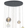 Belleza 25-Light Glass Sphere LED Chandelier, Round Canopy, Chrome