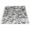 Lokahi Brume Random Sized Glass Pearl Shell Mosaic Tile, Black/Gray/Pearl