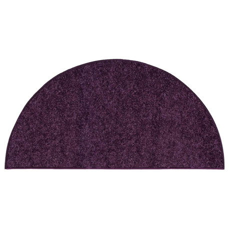 Galaxy Way Solid Color Area Rugs Purple - 18" x 36" Half Round