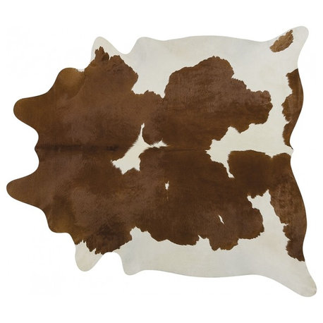 Pergamino Brown And White Cowhide Rug, Large