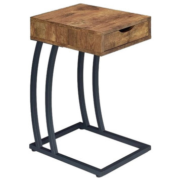 Coaster Contemporary Wood Accent Table with Power Outlet in Nutmeg