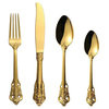 24-Piece Vintage 18K Gold Plated Stainless Steel Silverware Set, 6 Settings