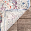 Traditional Fading Pendent Medallion Fringe Area Rug, Navy, 7'10"x10'10"