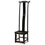 China Furniture and Arts - Distressed Elmwood Chinese Ming Tall Chair, Black - Throughout centuries, Chinese artists from generation to generation have adopted the Ming aesthetic principle that "simplicity is beauty". Exemplary of this principle, our pair of Elmwood high-backed Ming chairs are constructed with a clean and sleek design. Hand applied black distressed finish.