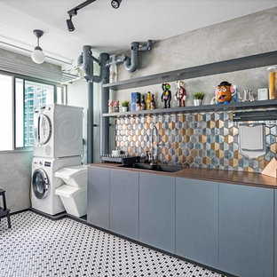 75 Industrial Laundry Room Design Ideas - Stylish Industrial Laundry ...