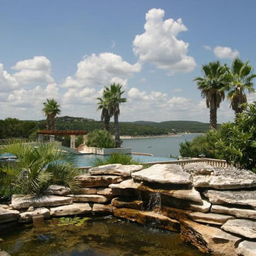 Waterfall, pool, lake