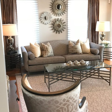 Transitional Living & Dining Room Layered with textures- Rose T. Bien-Aime