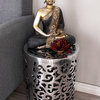 Contemporary Silver Aluminum Metal Accent Table 30882