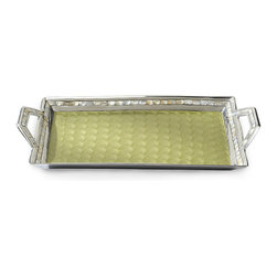 Julia Knight - Beveled Tray With Handles, Kiwi Green - Serving Trays
