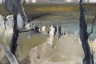 Wild Place, oil and charcoal on board. 30 x 30cm. SOLD.