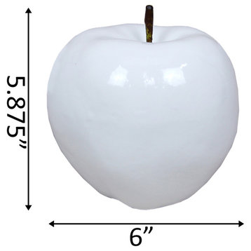 6" Shiny Large Centerpiece Apple,White