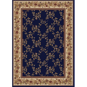 Radici Como 1590 Rug, Navy, 5'3"x5'3" Round