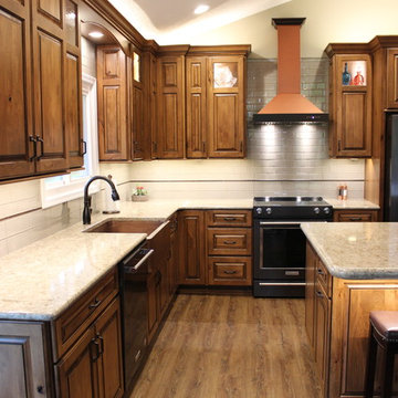 Wall Removal Rustic Kitchen Remodel in East Moline