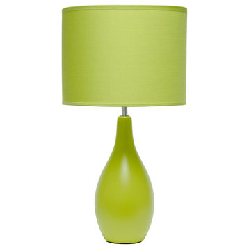 Creekwood Home Ceramic Dewdrop Table Desk Lamp With Green Finish CWT-2000-GR