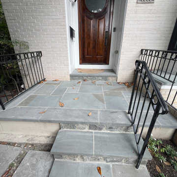 Thermal Walkway with 2 Inch Blue Step Treads and New Driveway in Chevy Chase MD