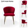 Luna Contemporary Side Chair With Tufted Back, Red