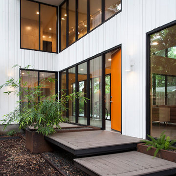 Barcode House Exterior with Orange Door