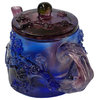 Crystal Glass Liuli Pate-de-verre Multicolor Teapot Flowe Display Figure