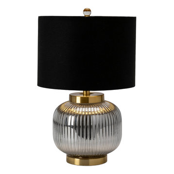Amelia 1 Light Table Lamp, Handfinished Silver and Polished Gold