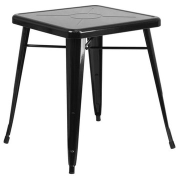 Flash Furniture 28" Square Metal Cafe Dining Table in Black