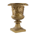 Serene Spaces Living Oversized Gold Relief Fiberglass Urn