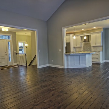 Modern New Build Home with Distressed Wide Plank Hardwood Flooring