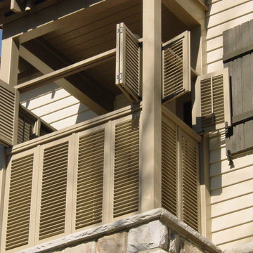 Outdoor Shower with Louvered Shutters
