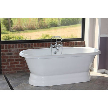 Majesty White Double Pedestal Tub, No Drilled Faucet Hole
