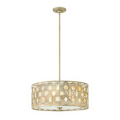 Chandelier 3-Light With Silver Leaf Steel Material Medium Base 24" 300W