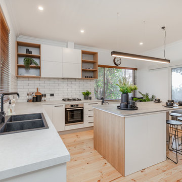 Industrial-Inspired Timber & White Kitchen Transformation