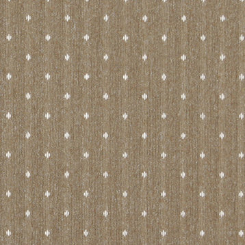 Light Brown And Ivory Dotted Country Tweed Upholstery Fabric By The Yard