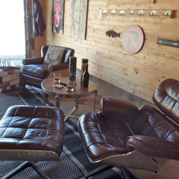 Garage Transformed into a Man Cave