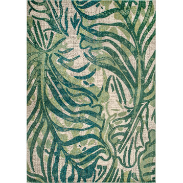 nuLOOM Joi Contemporary Country and Floral Area Rug, Green, 4'x6'