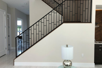 Inspiration for a modern staircase remodel in Other