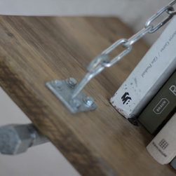 Susie Reclaimed Scaffolding Board Shelf with Galvanised Steel Pipe Wall Brackets - Display & Wall Shelves