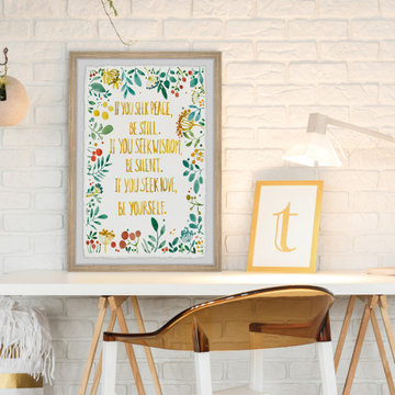 "Seek Peace, Wisdom and Love II" Framed Painting Print