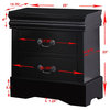 Louis Philippe Traditional 2-Drawer Nightstand Bedside Table, Black