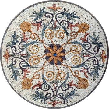 Mosaic Medallion, Bohemian Grove, 35"x35"
