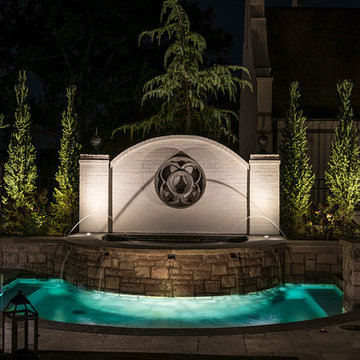 Patio space and fountain