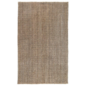 Annello Handspun Jute Area Rug  Soft Sand And Rich Gray 2X3