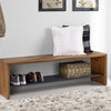 Pemberly Row 58" Solid Rustic Reclaimed Wood Entry Bench in Amber