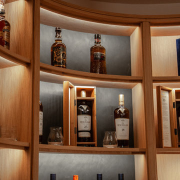 Bespoke Curved Oak Whisky Room