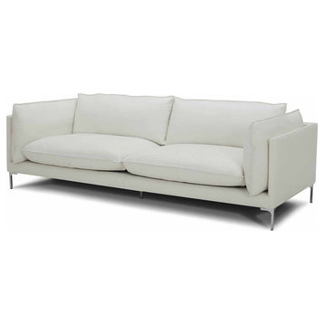 Divani Casa Harvest Modern L-Grade Leather Upholstered Sofa in White