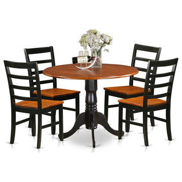 Dlpf5-Bch-W 5 Pc Kitchen Table Set -Dining Table And 4 Wooden Kitchen Chairs