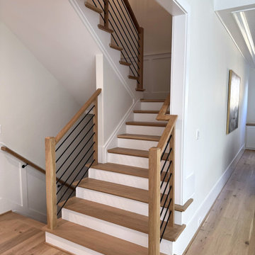 Project #140 | White Oak Staircase with Horizontal Bar Rail