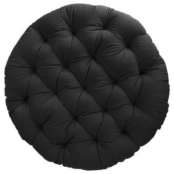 Noble Grey Indoor  Sunbrella  Canvas Black Round Papasan Cushion