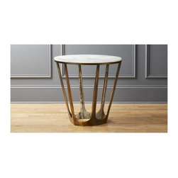 Parker White Marble Side Table | CB2 - Side Tables And End Tables