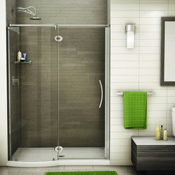 Fleurco Platinum Roman 57"- 59" Half-Curve Door and Panel- Glass to Glass Hinges - Bath Products