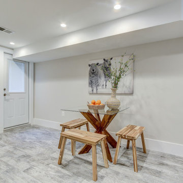 Basement remodeled with bedroom space and extra closet space in Quincy